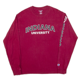 CHAMPION Indiana University Mens T-Shirt Maroon Long Sleeve USA M