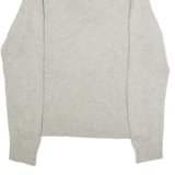 LAUREN RALPH LAUREN Womens Jumper Grey Roll Neck Chunky Knit L