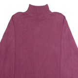 WOOLRICH Womens Jumper Purple Roll Neck Tight Knit XL