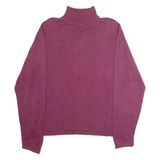 WOOLRICH Womens Jumper Purple Roll Neck Tight Knit XL