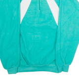 MODA Womens Patterned Jumper Green Striped 1/4 Zip 90s M