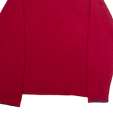 TOMMY HILFIGER Mens Jumper Red V-Neck Chunky Knit L