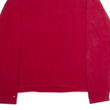 TOMMY HILFIGER Mens Jumper Red V-Neck Chunky Knit L