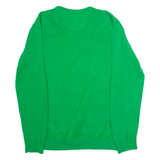 LACOSTE Mens Jumper Green V-Neck Tight Knit M