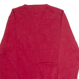 TOMMY HILFIGER Mens Jumper Red Crew Neck Tight Knit L