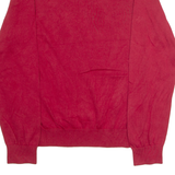 TOMMY HILFIGER Mens Jumper Red Crew Neck Tight Knit L