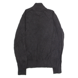 TOMMY HILFIGER Mens Jumper Black 1/4 Zip Tight Knit L