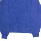 CHAPS Mens Jumper Blue Crew Neck Chunky Knit L