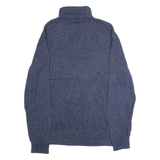CALVIN KLEIN JEANS Mens Jumper Blue 1/4 Zip Tight Knit XL