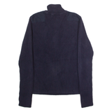LAUREN RALPH LAUREN Petite Womens Jumper Blue 1/4 Zip Chunky Knit L
