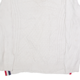 TOMMY HILFIGER Womens Jumper White Crew Neck Cable Knit L
