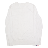 TOMMY HILFIGER Womens Jumper White Crew Neck Cable Knit L