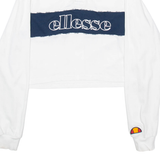 ELLESSE Womens Polo Shirt White Long Sleeve UK 10