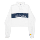ELLESSE Womens Polo Shirt White Long Sleeve UK 10