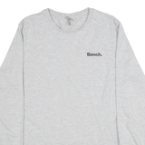 BENCH Mens T-Shirt Grey Long Sleeve L