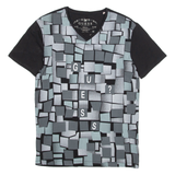 GUESS Womens T-Shirt Grey V-Neck S