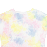 DKNY Cropped Womens Tie Dye T-Shirt Pink Crew Neck UK 14