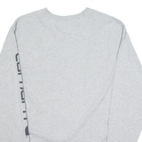 CARHARTT Loose Fit Mens T-Shirt Grey Long Sleeve Crew Neck S