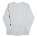 CARHARTT Loose Fit Mens T-Shirt Grey Long Sleeve Crew Neck S