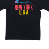 CHAMPION New York Mens T-Shirt Black USA Crew Neck M