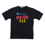 CHAMPION New York Mens T-Shirt Black USA Crew Neck M