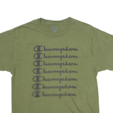 CHAMPION Mens T-Shirt Green Crew Neck L