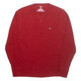 TOMMY HILFIGER Mens T-Shirt Red Long Sleeve M