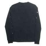 CHAMPION Mens T-Shirt Black Long Sleeve XS