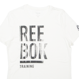 REEBOK Womens T-Shirt Cream L