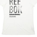 REEBOK Womens T-Shirt Cream L