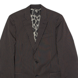 JUST CAVALLI Mens Blazer Jacket Brown Pinstripe M