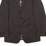 JUST CAVALLI Mens Blazer Jacket Brown Pinstripe M