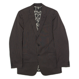 JUST CAVALLI Mens Blazer Jacket Brown Pinstripe M