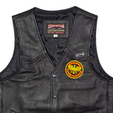 SKINTAN Goldwing Owners Club Of GB Mens Biker Waistcoat Black Leather M