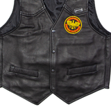 SKINTAN Goldwing Owners Club Of GB Mens Biker Waistcoat Black Leather M