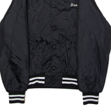 GEM SPORTSWEAR EYC Youth Sports 'Brett' Mens Bomber Jacket Black Nylon 80s USA M