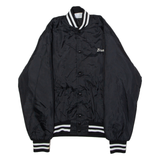 GEM SPORTSWEAR EYC Youth Sports 'Brett' Mens Bomber Jacket Black Nylon 80s USA M