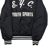 GEM SPORTSWEAR EYC Youth Sports 'Brett' Mens Bomber Jacket Black Nylon 80s USA M