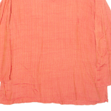 FABINDIA Striped Womens T-Shirt Red Long Sleeve V-Neck L