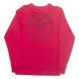 VANS Mens T-Shirt Red Long Sleeve S