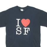 GILDAN I Love San Francisco Mens T-Shirt Black Crew Neck M