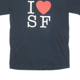 GILDAN I Love San Francisco Mens T-Shirt Black Crew Neck M