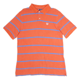 CHAPS Mens Polo Shirt Orange Striped M