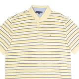 TOMMY HILFIGER Mens Polo Shirt Yellow Striped 2XL