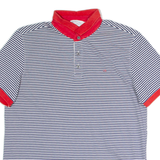 CALVIN KLEIN Mens Polo Shirt Black Striped M
