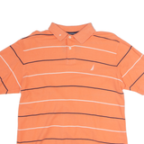NAUTICA Mens Polo Shirt Pink Striped M