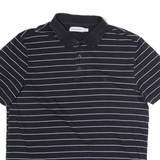CALVIN KLEIN Mens Polo Shirt Black Striped M