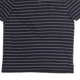 CALVIN KLEIN Mens Polo Shirt Black Striped M