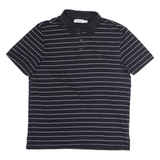 CALVIN KLEIN Mens Polo Shirt Black Striped M