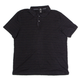 CALVIN KLEIN Mens Polo Shirt Black Striped XL